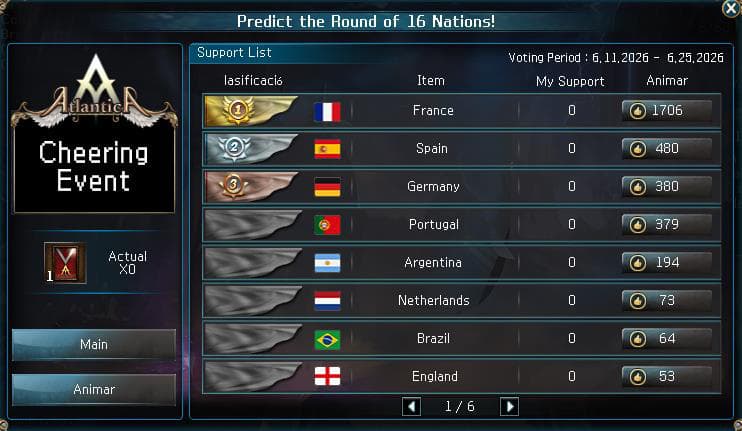 Cheering Event — lista de países (2/2)