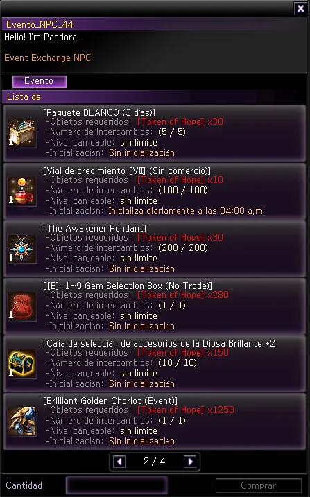 NPC Pandora — Gemas, Accesorios y Monturas (2/4)