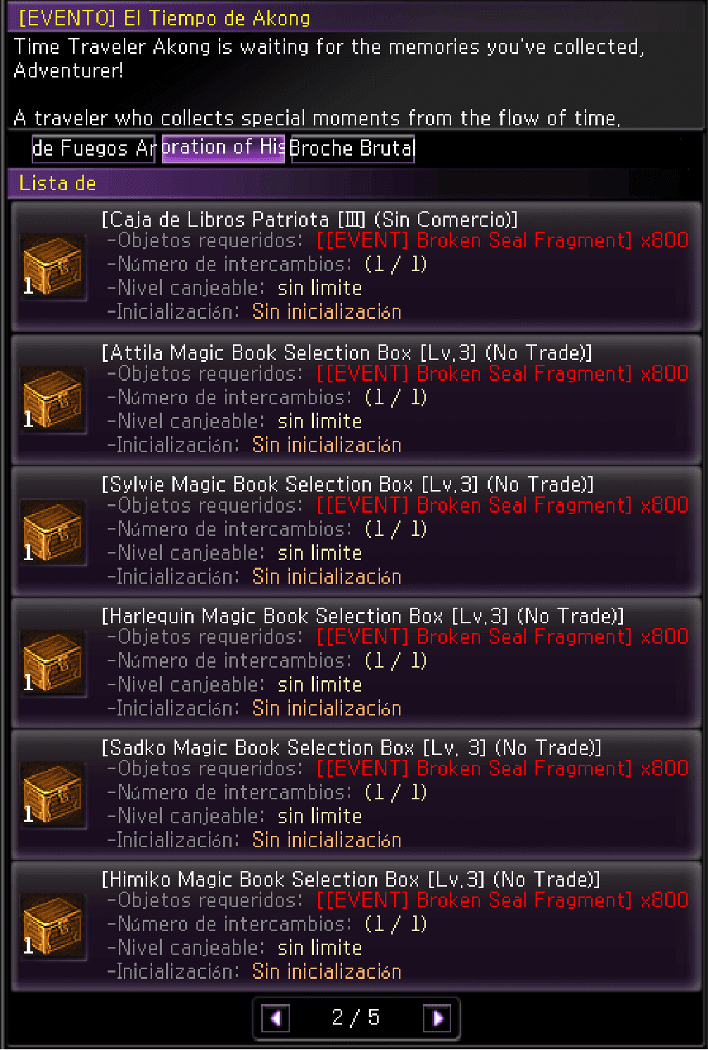 Catálogo NPC — Magic Book Selection Box (2/5)