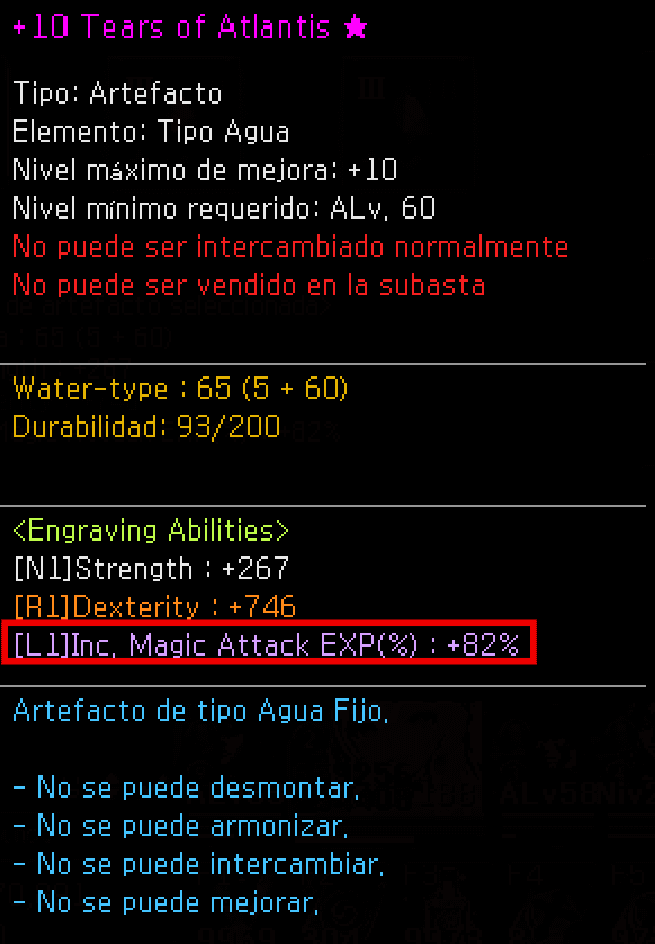 +10 Tears of Atlantis — detalle de artefacto tipo Agua
