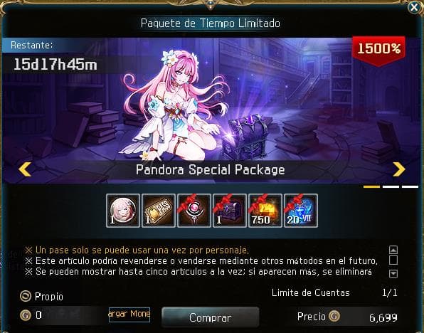 Pack 1 — Orbe de invocación · 6699 GC = S/ 250 (67 USD)